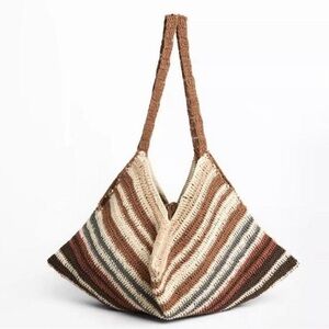 ZARA CROCHET-EFFECT SHOULDER BAG